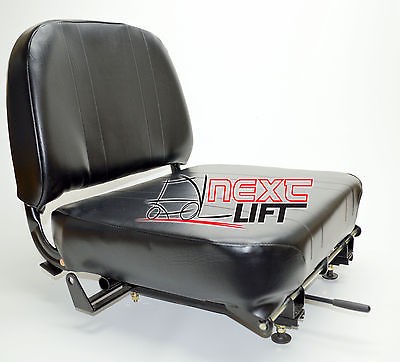 NEW UNIVERSAL FOLDING VINYL FORKLIFT SEAT FITS CLARK CAT HYSTER YALE TOYOTA