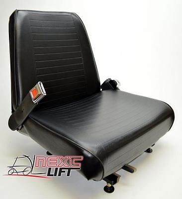 NEW UNIVERSAL VINYL FORKLIFT SEAT WITH BELT FITS CLARK CAT HYSTER YALE TOYOTA